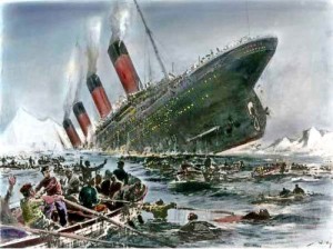 Affondamento del Titanic, in una stampa d'epoca del pittore Willy Stöwer