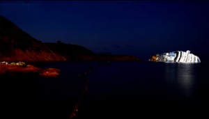 Naufragio del Concordia. Notte