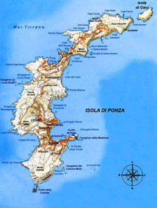 cartina isola di ponza