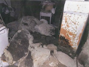 Documentaz. fotograf. della frana all'interno della grotta