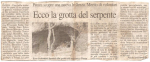 Ritaglio e foto grotta Serpente