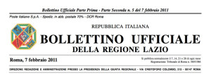 Bollett. Uff. Reg. Lazio n. 5 del 7 febbr. 2011