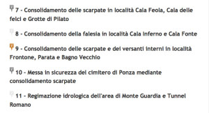 Interventi previsti
