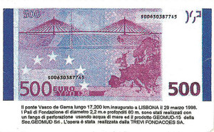 Banconota da 500 €. Foto Agosto 2008