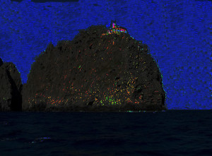 Faro della Guardia. Isola_di_Ponza. Effetto notte