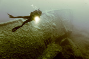 Foto subacquea relitto